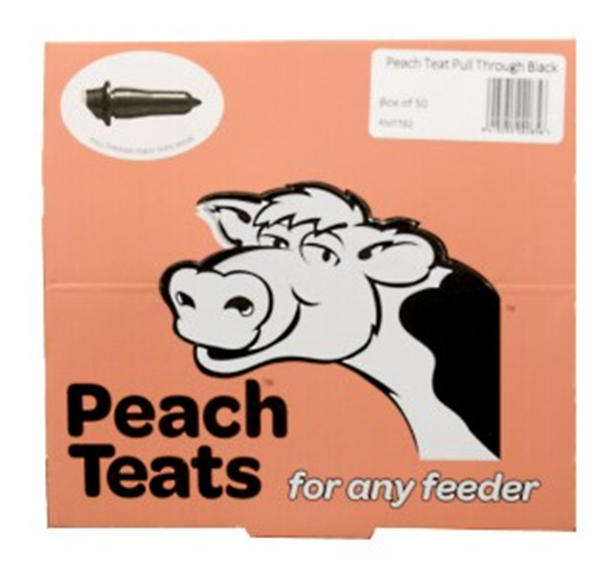 Calf Teat Peach pull through Black-each