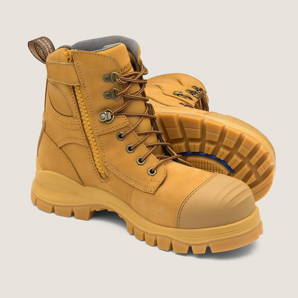 Boots Blundstone - Wheat Safety Zip Sided Lace Up