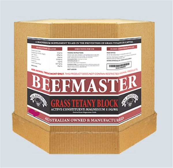 Lick Block - Olssons Beefmaster (Grass Tetany) 40kg