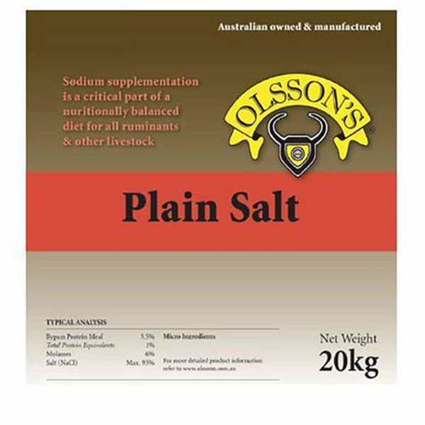 Lick Block - Olssons Plain Salt 20kg    (KEG 10-15KG)