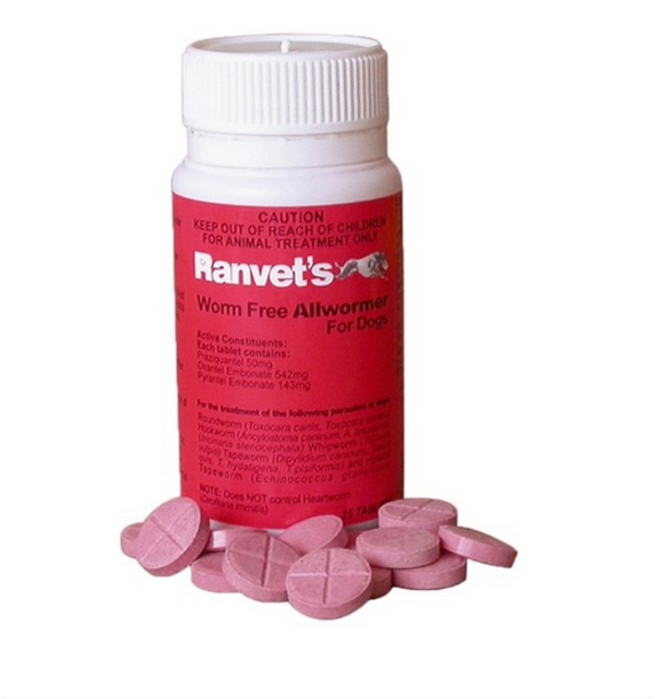 Ranvet Allwormer Dog 10kg - 25 tabs