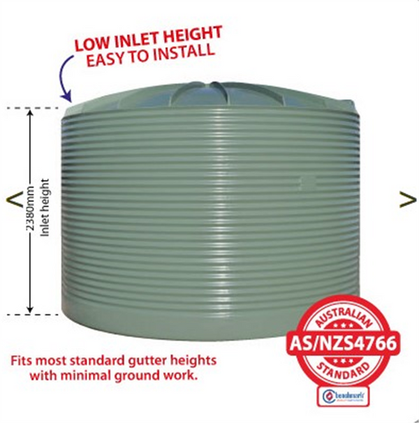 24000 Ltr Round Poly Tank - Corrugated