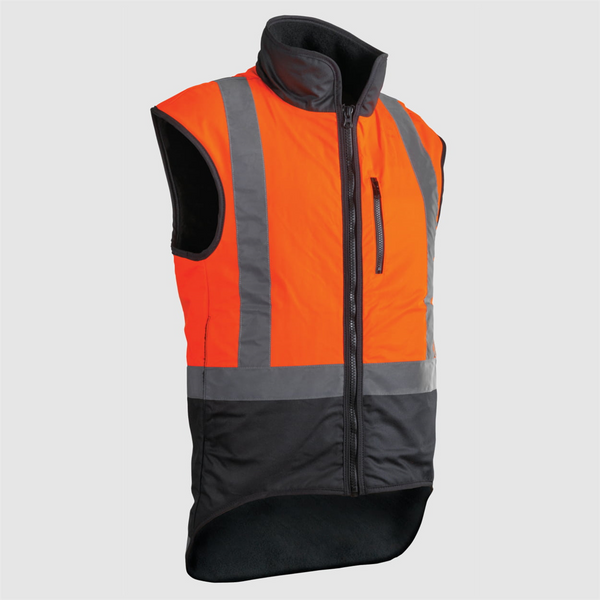 Styx Mill - Oilskin Vest - Orange Fur Lined - XLarge
