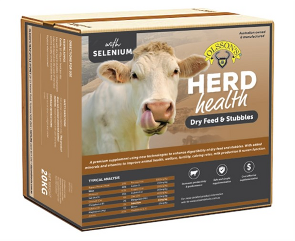 Lick Block - Olssons Herd Health - Dry Feed & Stubble 20kg