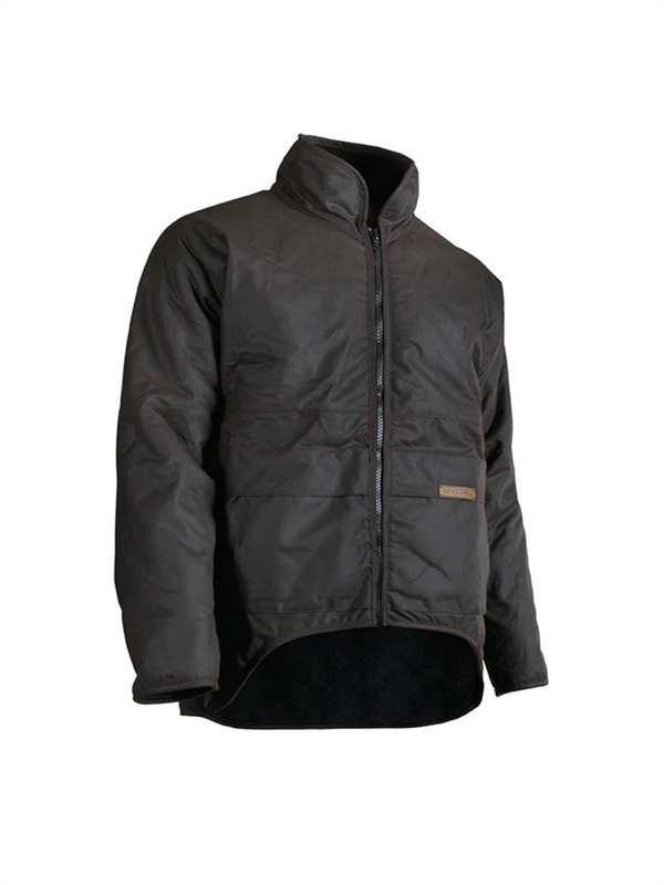 Styx Mill - Oilskin Brown Fur Long Sleeve Jacket - Medium