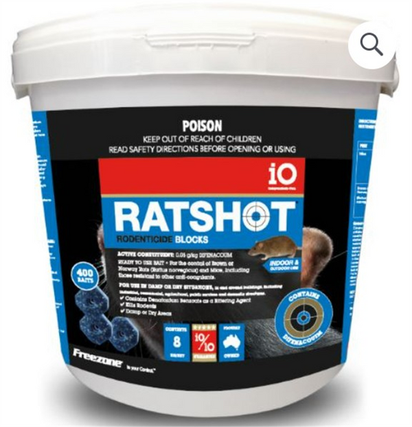 Ratshot Blocks 8kg  BLUE Difenacoum