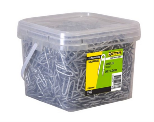 Otter Staples Barbed Galv 40 x 4.0 - 15kg