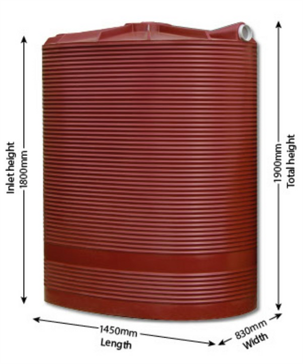 1575ltr Slim Line Mini Orb Poly Water Tank