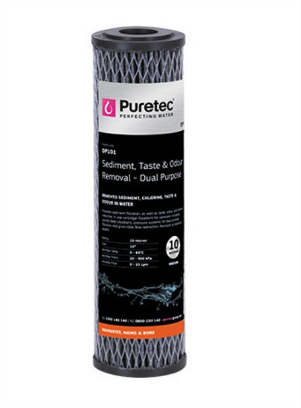 Filter - Puretec Dual Purpose Carbon Cartridge 10inch 10um