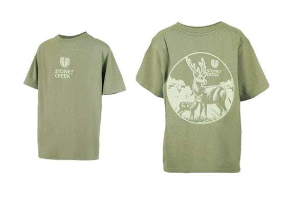 Stoney Creek Kids - Stag & Fawn Tee - Matcha Green
