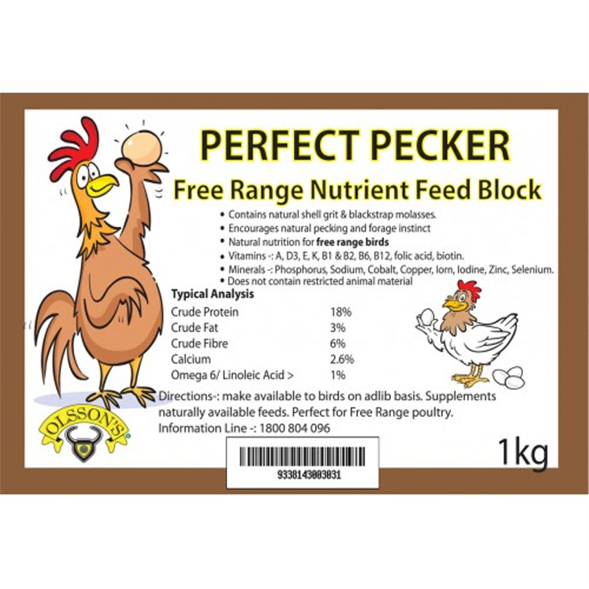 Lick Block - Olssons Perfect Pecker Chicken Feed Block 1kg (ea) – Yolla ...