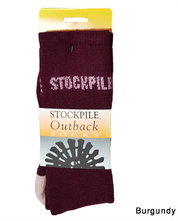 Socks Stockpile 6-10 Burgundy