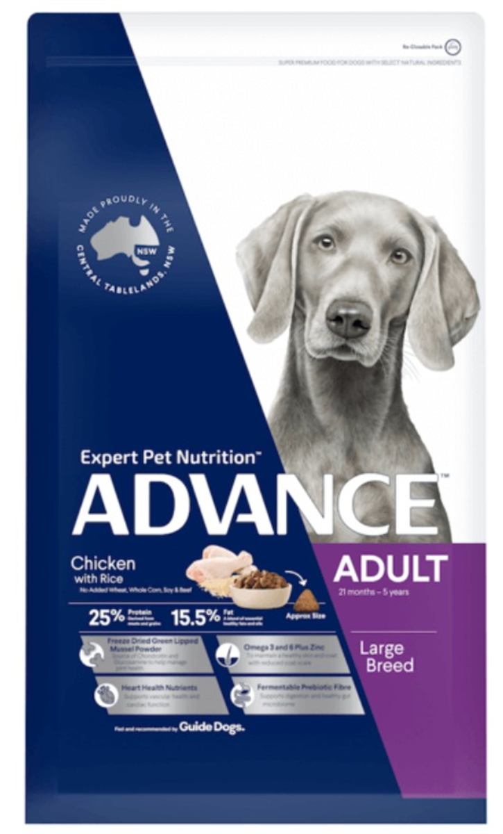 Advance - Adult Large Breed Dry Dog Food Chicken with Rice 20kg – Yolla ...