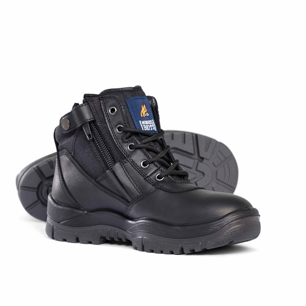 Mongrel - Boots Zip & Lace Safety - Black
