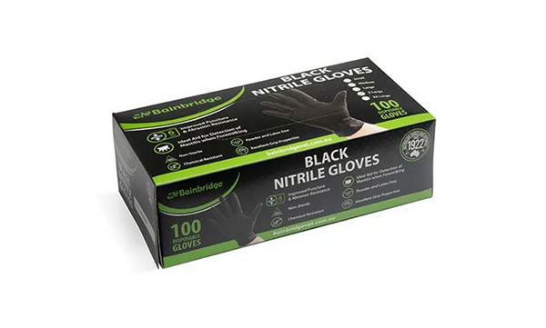 Bainbridge - Gloves Black Nitrile 100pk