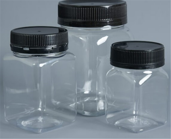500g PET Jar - Black Lid