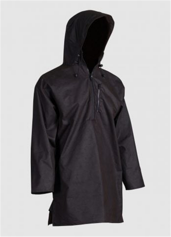 Styx Mill - Oilskin Brown Fur Lined Scope Pullover - Large