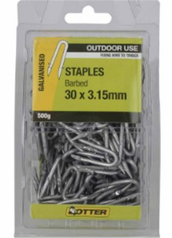 Staples Barbed Galv 30 x 3.15 - 2kg